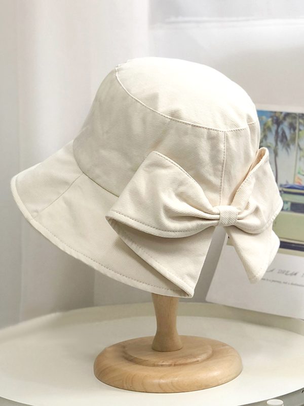 1pc Women's Fashionable Wide Brim Hat With Bowknot - Ideal For Summer Beach & Fishing Or Daily Wear - Image 2