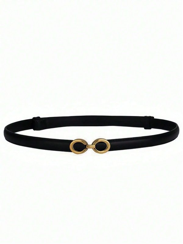 Elegant Fashionable Black Ladies' Waist Belt With Buckle Closure - Image 4