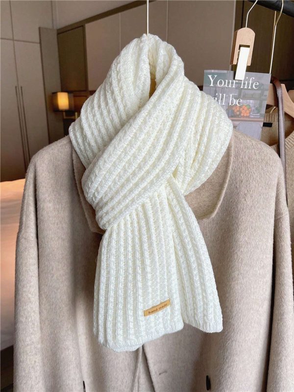 1pc Women's Solid Color Thick Knitted Knit Scarf Neck Warmer, Suitable For Winter Outfits Casual