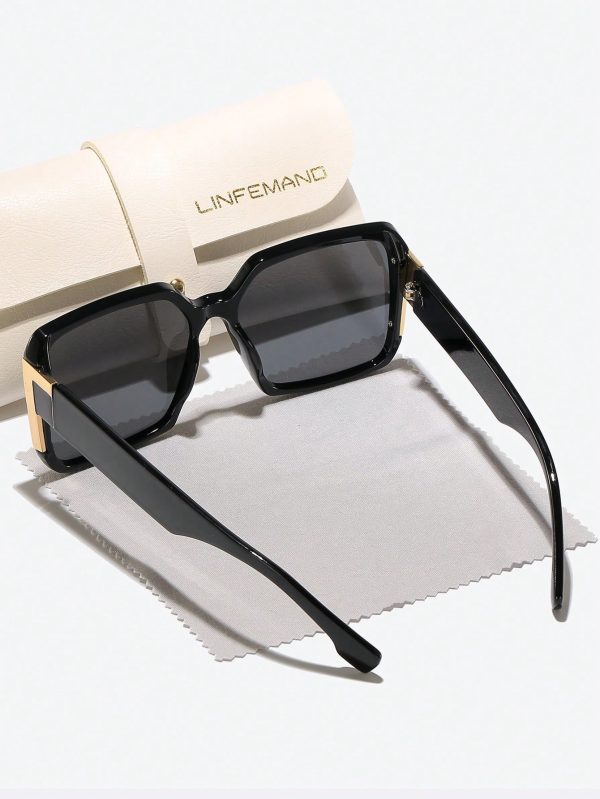 Fashion Oversized Frame Outdoor Decorative Fashion Glasses For Women, Windproof, Sun Protection, Driving, Party, Holiday Gift Beach Accessories For Women Glasses Shades - Image 2