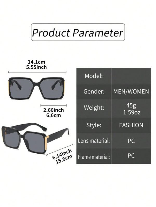 Fashion Oversized Frame Outdoor Decorative Fashion Glasses For Women, Windproof, Sun Protection, Driving, Party, Holiday Gift Beach Accessories For Women Glasses Shades - Image 3