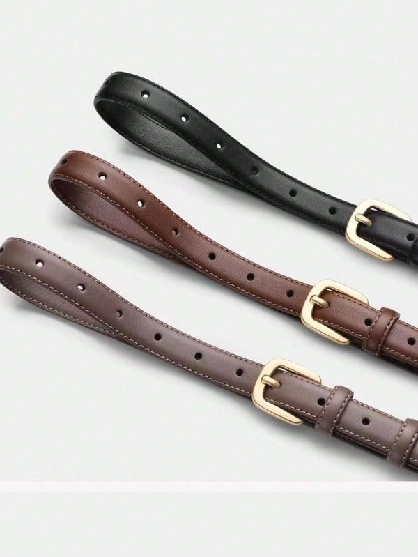 1pc Fashionable All-Match Women Belt, Simple Pin Buckle Skinny Belt, Suitable For Daily Use - Image 4