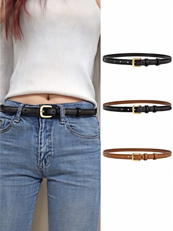 1pc Fashionable All-Match Women Belt, Simple Pin Buckle Skinny Belt, Suitable For Daily Use - Image 3