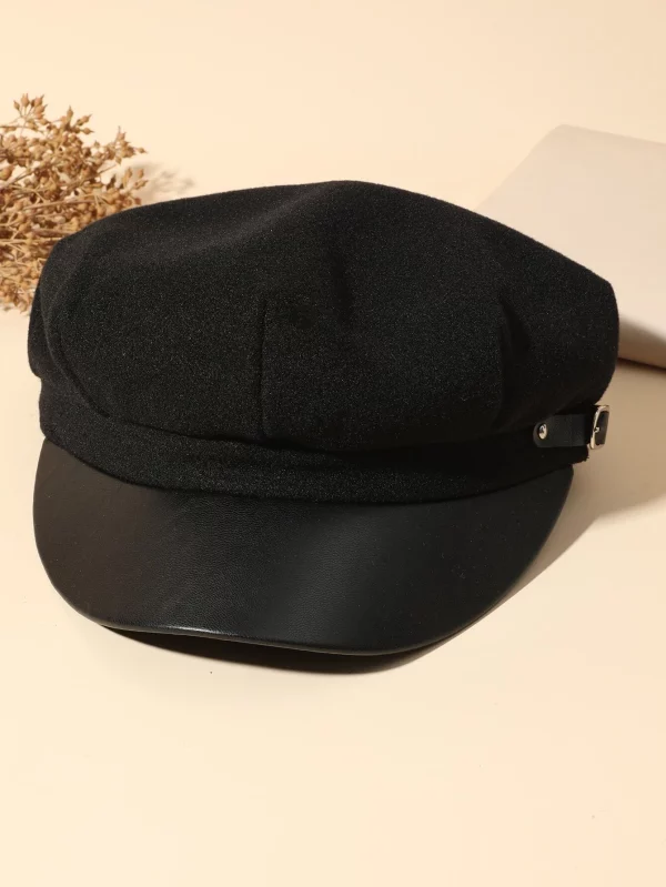Women Buckle Decor Baker Boy Cap - Image 3