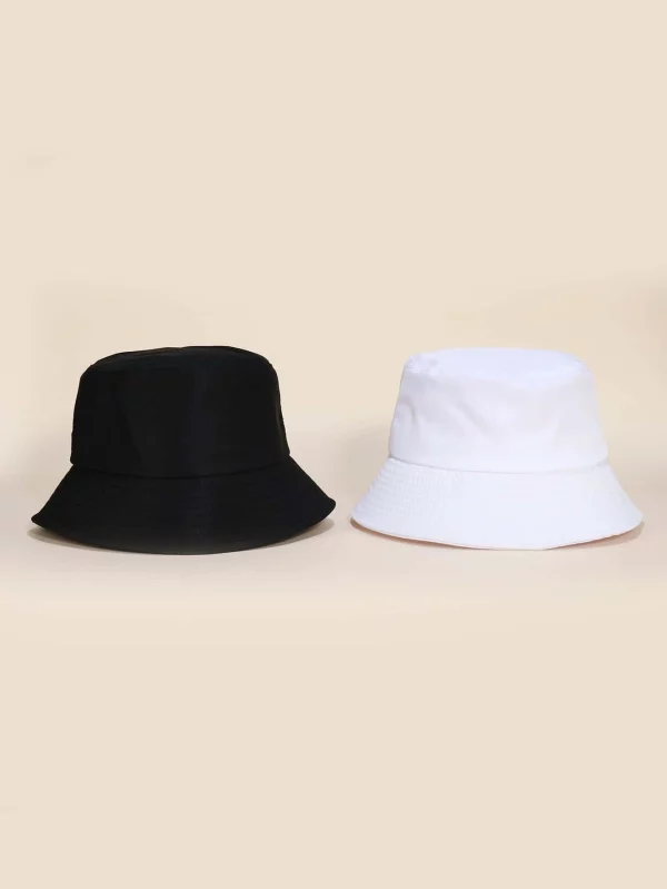 2pcs Solid Bucket Hat - Image 2