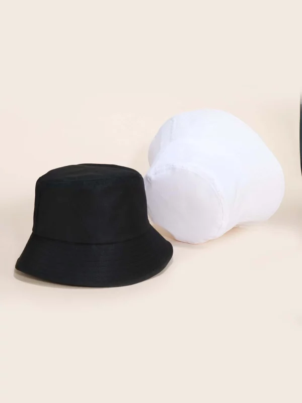 2pcs Solid Bucket Hat - Image 4
