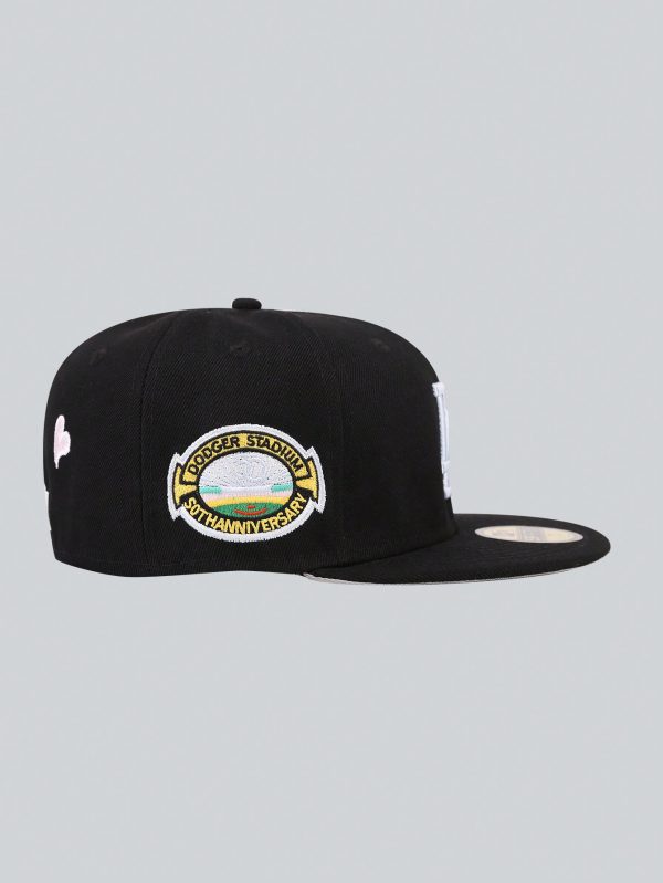 1pc New Era White Palm Tree & LA Letter Embroidered Unisex Snapback Hip-Hop Cap - Image 2