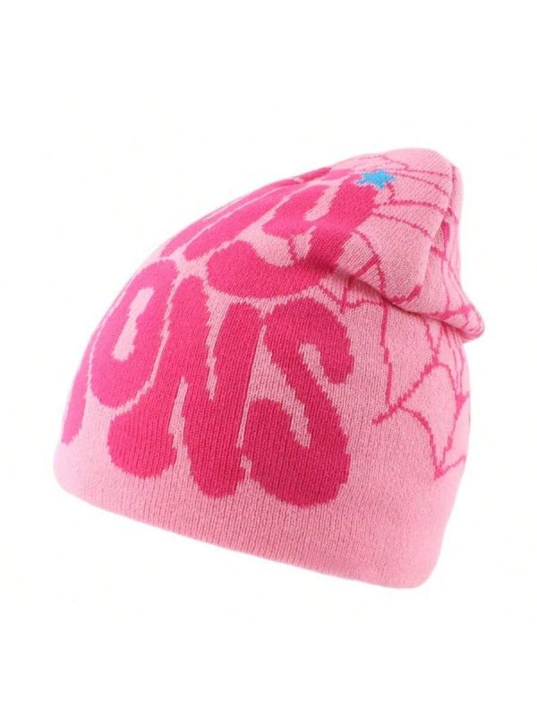 Fashionable Streetwear Hip Hop Cap, Knitted, Autumn/Winter, Women's, Letter Embroidery Design, Skullies Beanies