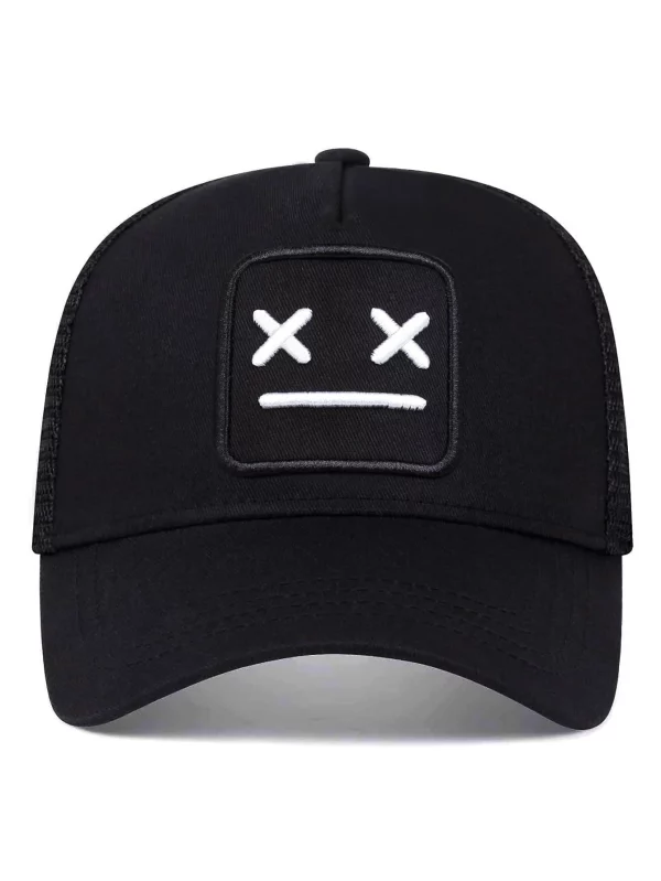 Men's Embroidered Smiling Face Baseball Cap - Image 3