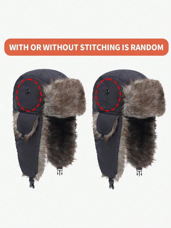 Men's/Women's Black Winter Thick Warm Ear Protecting Hat With Flaps - Image 4