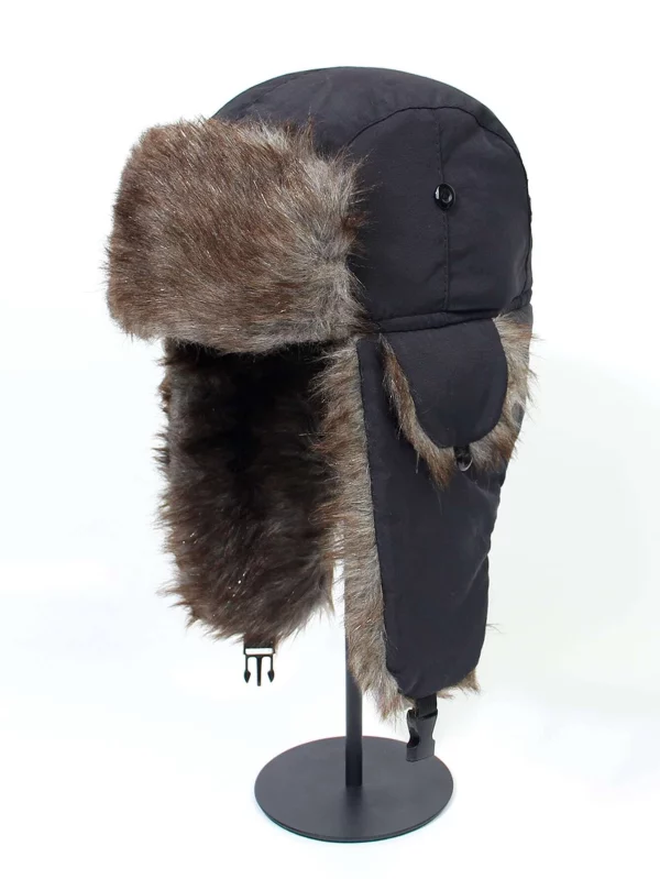 Men's/Women's Black Winter Thick Warm Ear Protecting Hat With Flaps